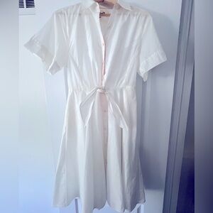 Diana Von Furstenberg White Cotton Dress
